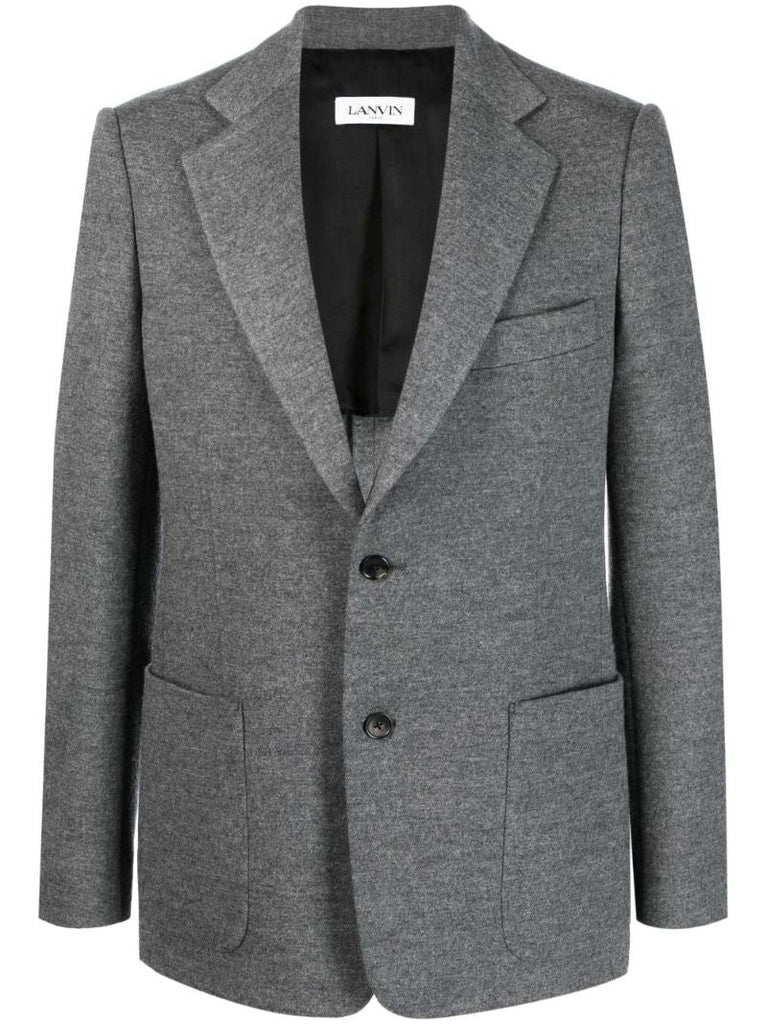 Grey MÃ_x0083_Â©lange Wool Suit Jacket