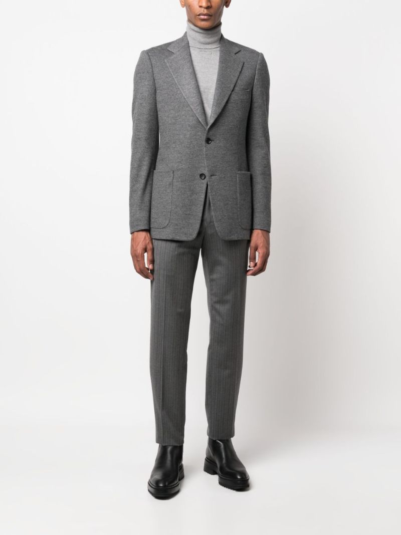 Grey MÃ_x0083_Â©lange Wool Suit Jacket