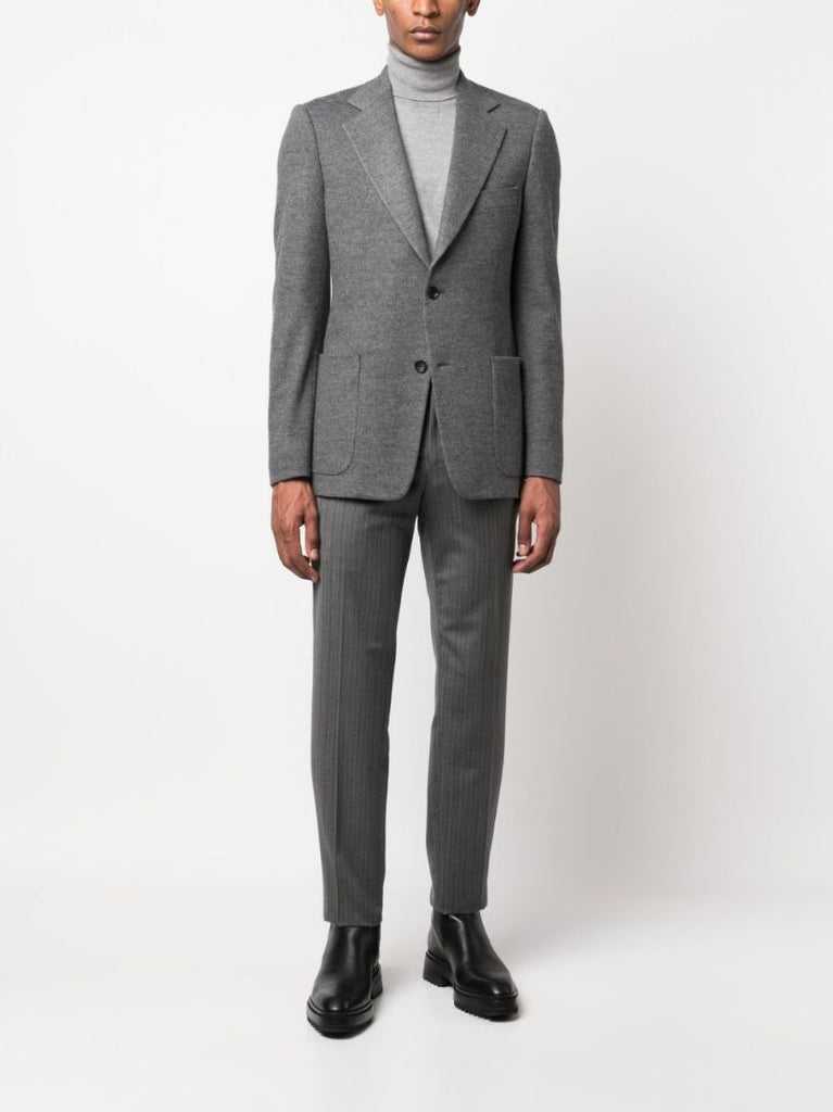 Grey MÃ_x0083_Â©lange Wool Suit Jacket
