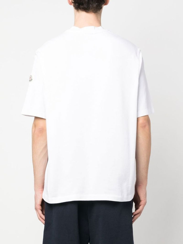 White Logo-embroidered Cotton T-shirt