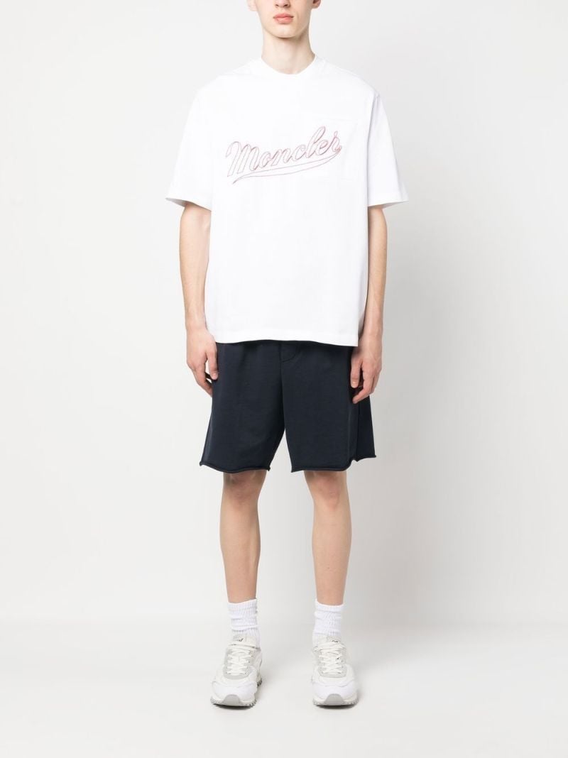 White Logo-embroidered Cotton T-shirt