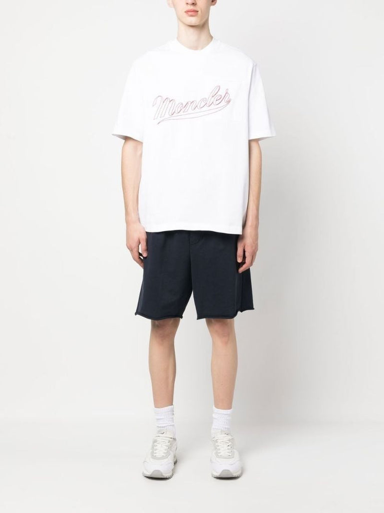 White Logo-embroidered Cotton T-shirt