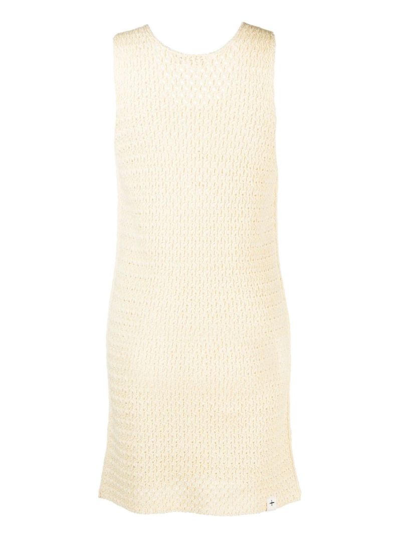 Neutral Cotton Knit Dress