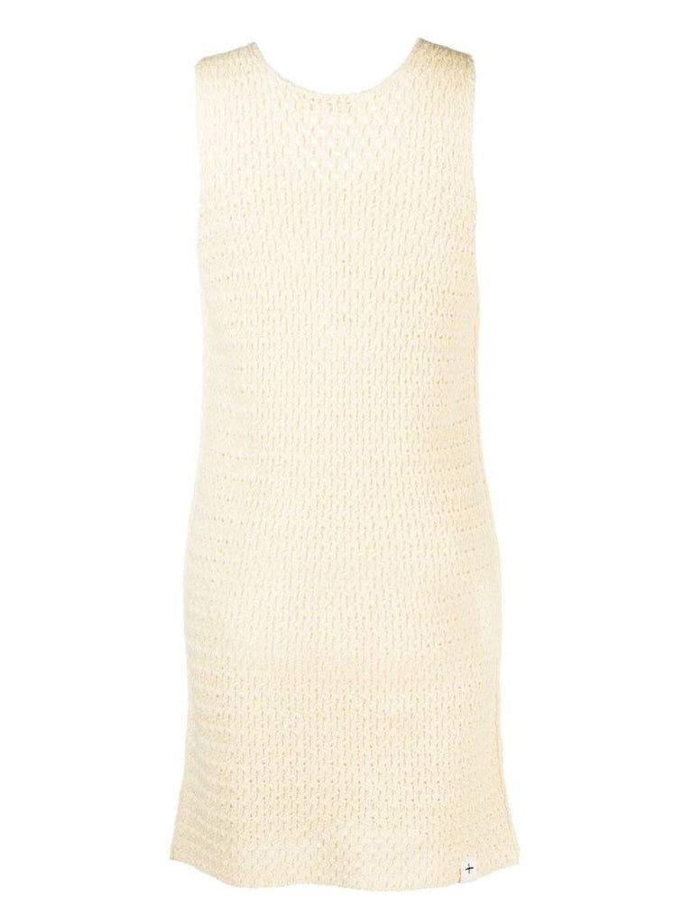 Neutral Cotton Knit Dress