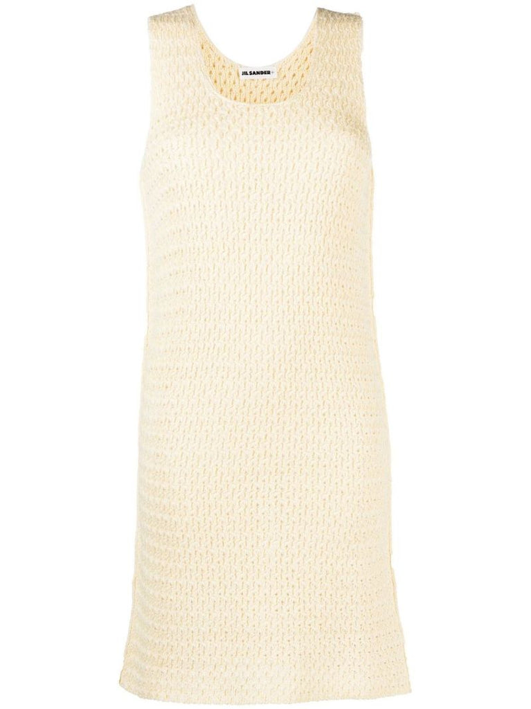 Neutral Cotton Knit Dress