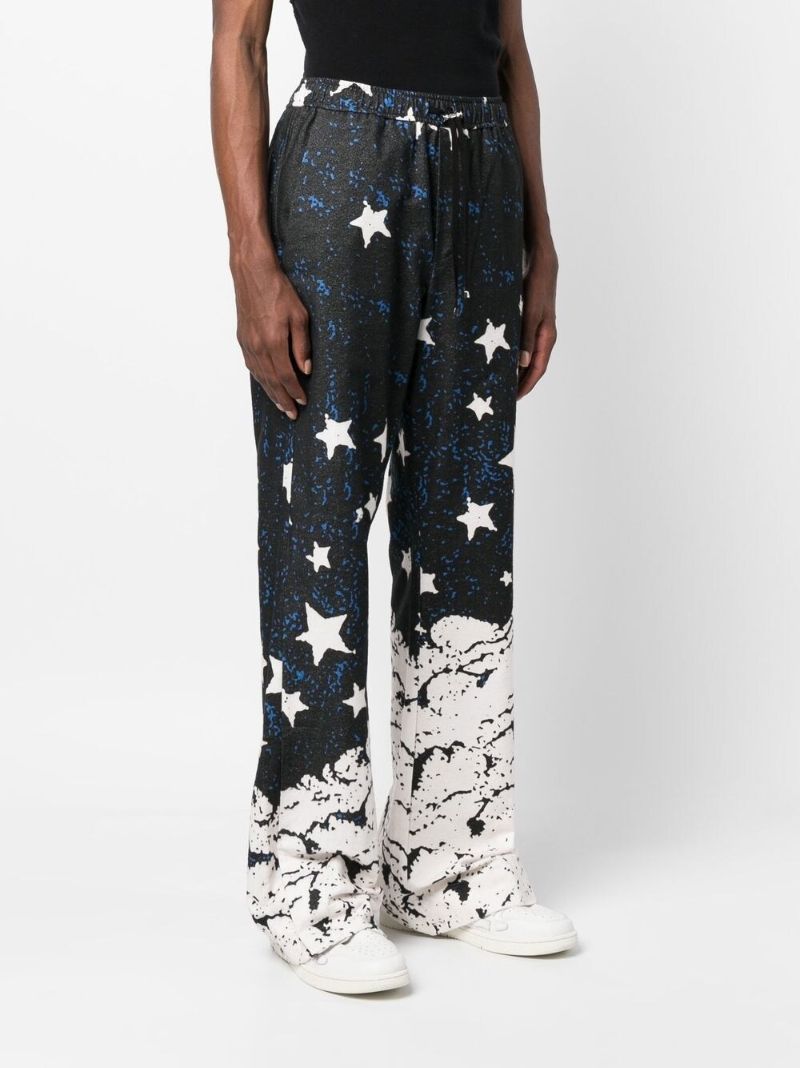 Black Crescent Moon Printed Trousers