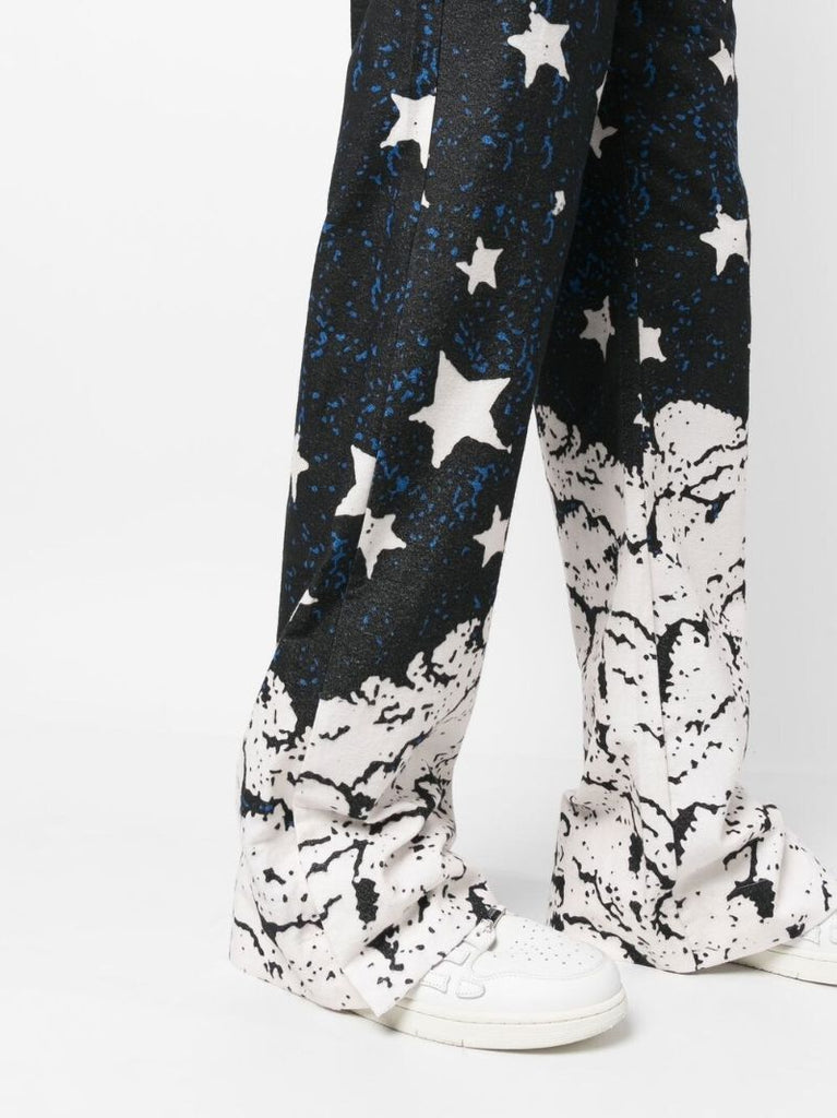 Black Crescent Moon Printed Trousers