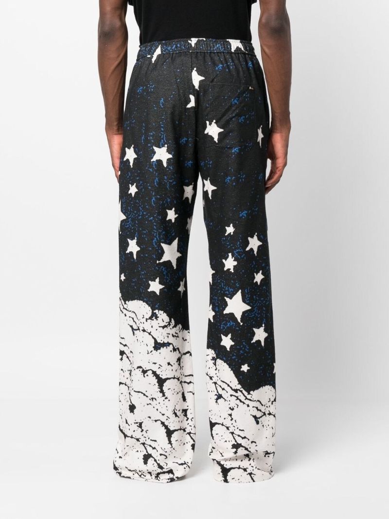 Black Crescent Moon Printed Trousers