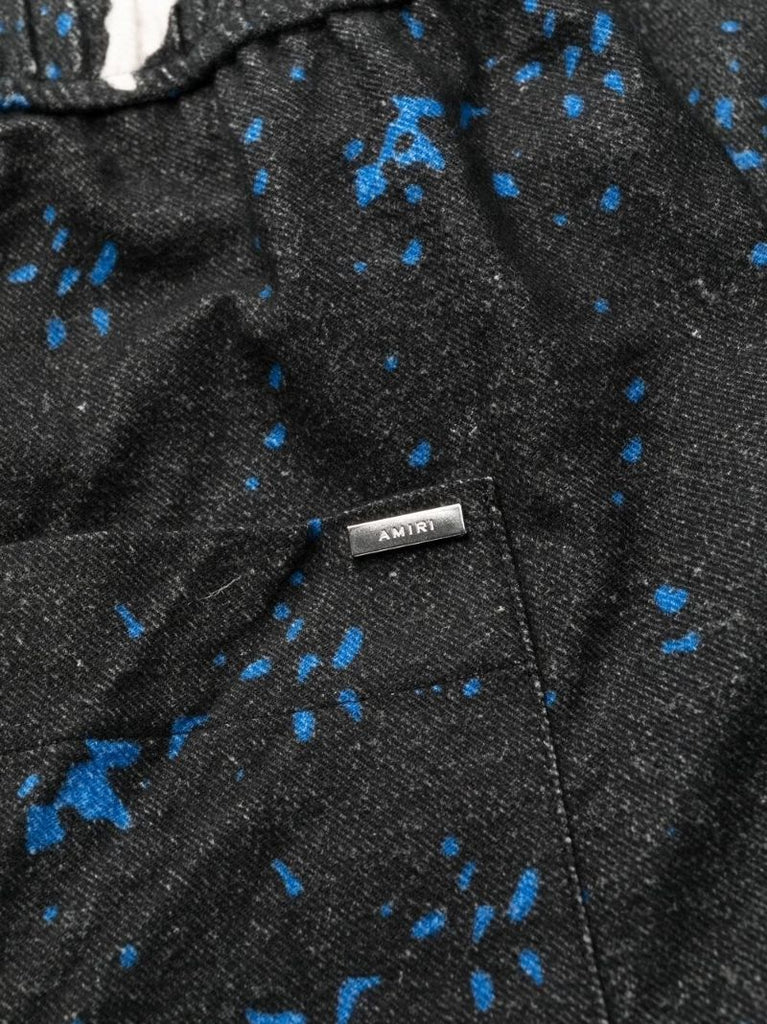 Black Crescent Moon Printed Trousers