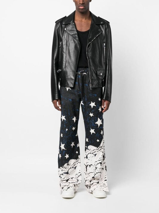 Black Crescent Moon Printed Trousers