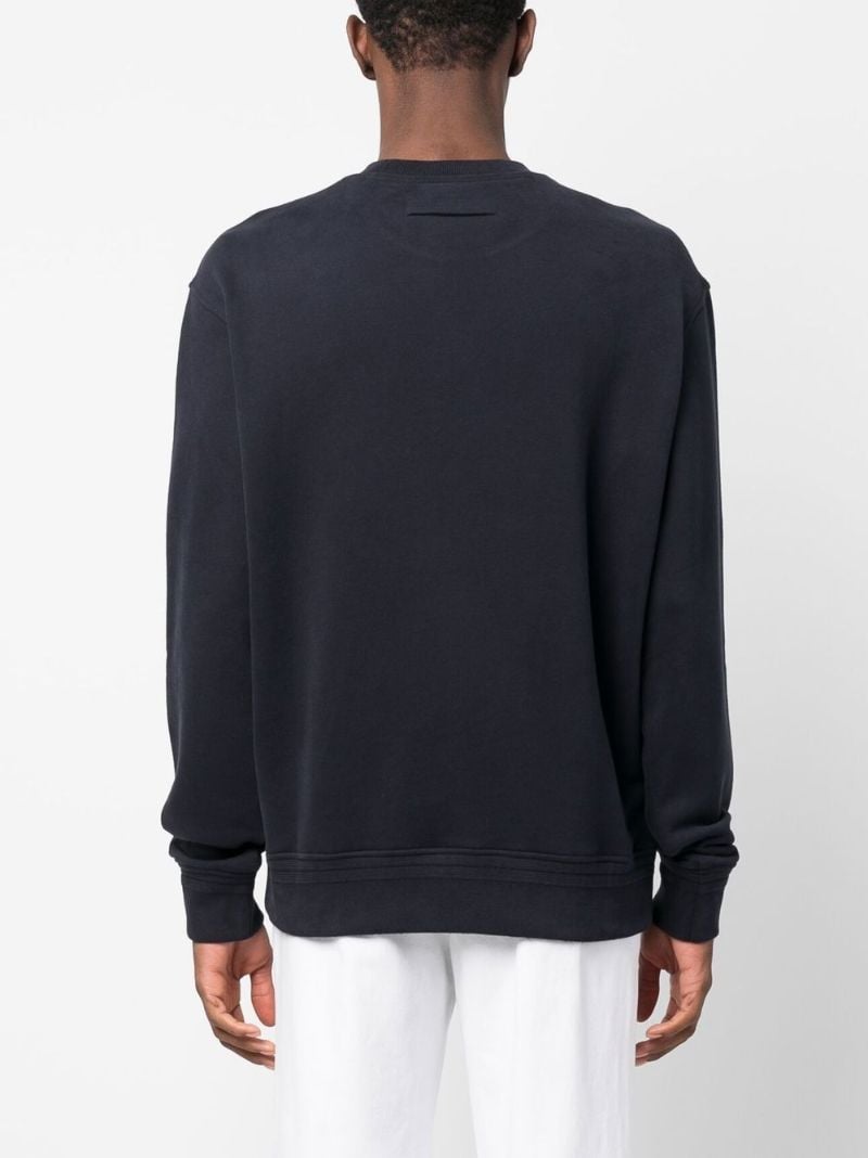 Blue Logo-embroidered Cotton Sweatshirt