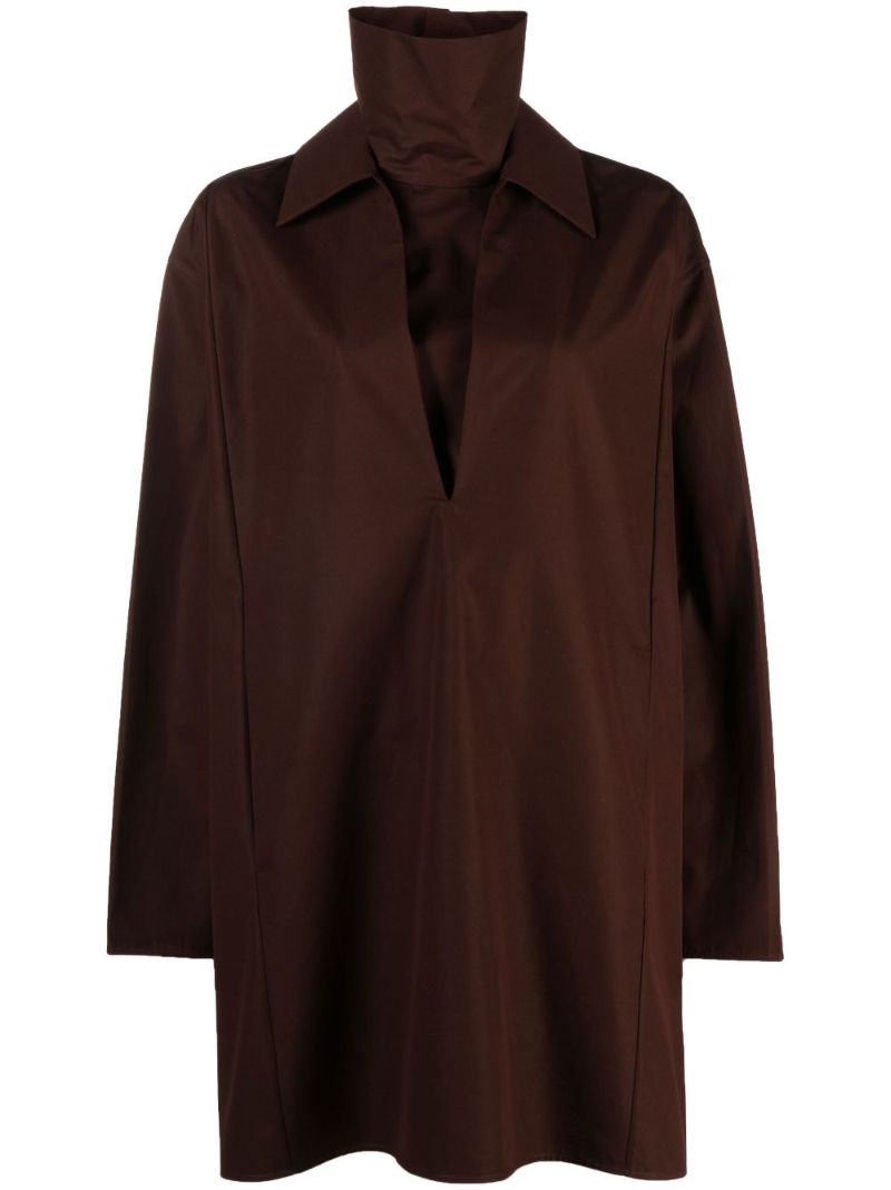 Brown High-neck Tunic Dress