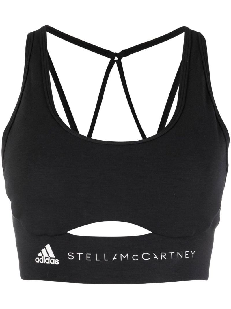 Black Truestrength Logo Sports Bra