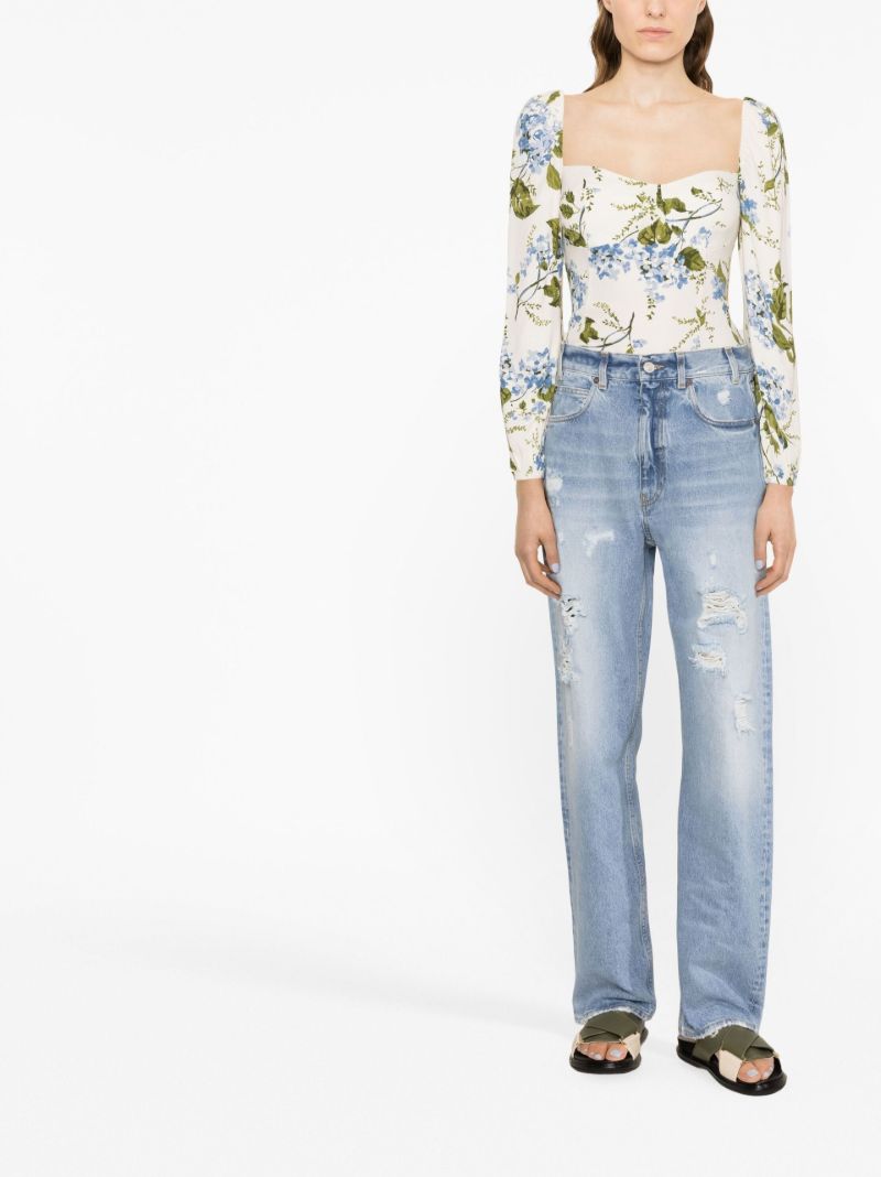 Neutral Reign Floral Print Top