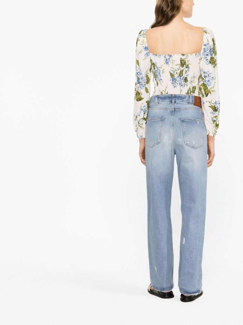 Neutral Reign Floral Print Top