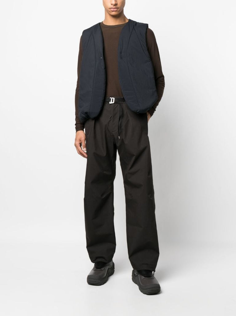 Brown Seamless Long-sleeve Cotton T-shirt