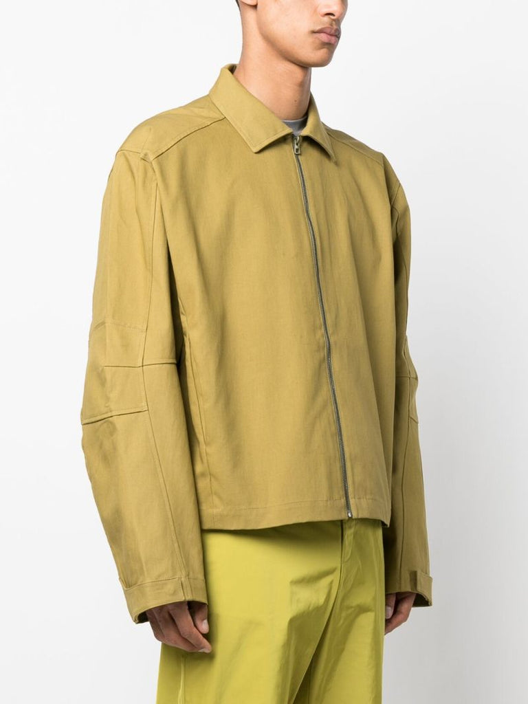 Green Zip-up Shirt Jacket
