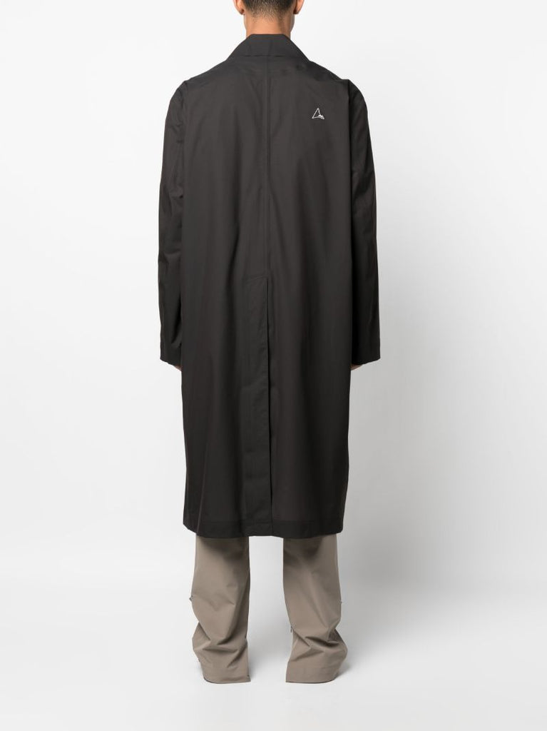 Black Logo-print Single-breasted Coat
