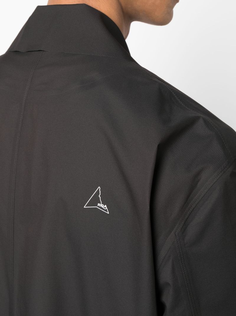 Black Logo-print Single-breasted Coat