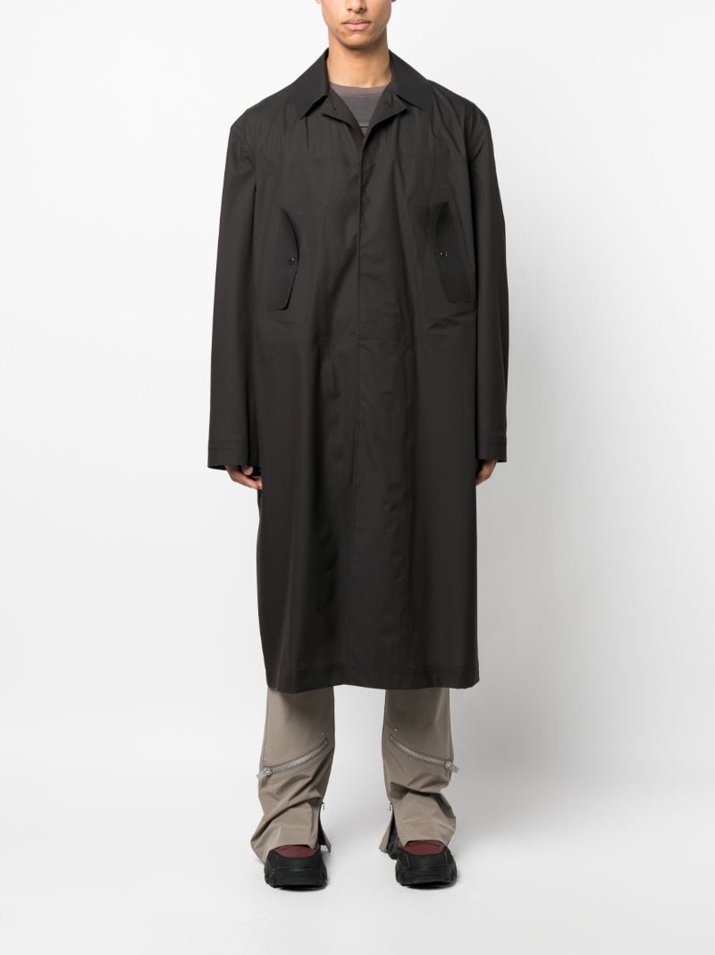 Black Logo-print Single-breasted Coat