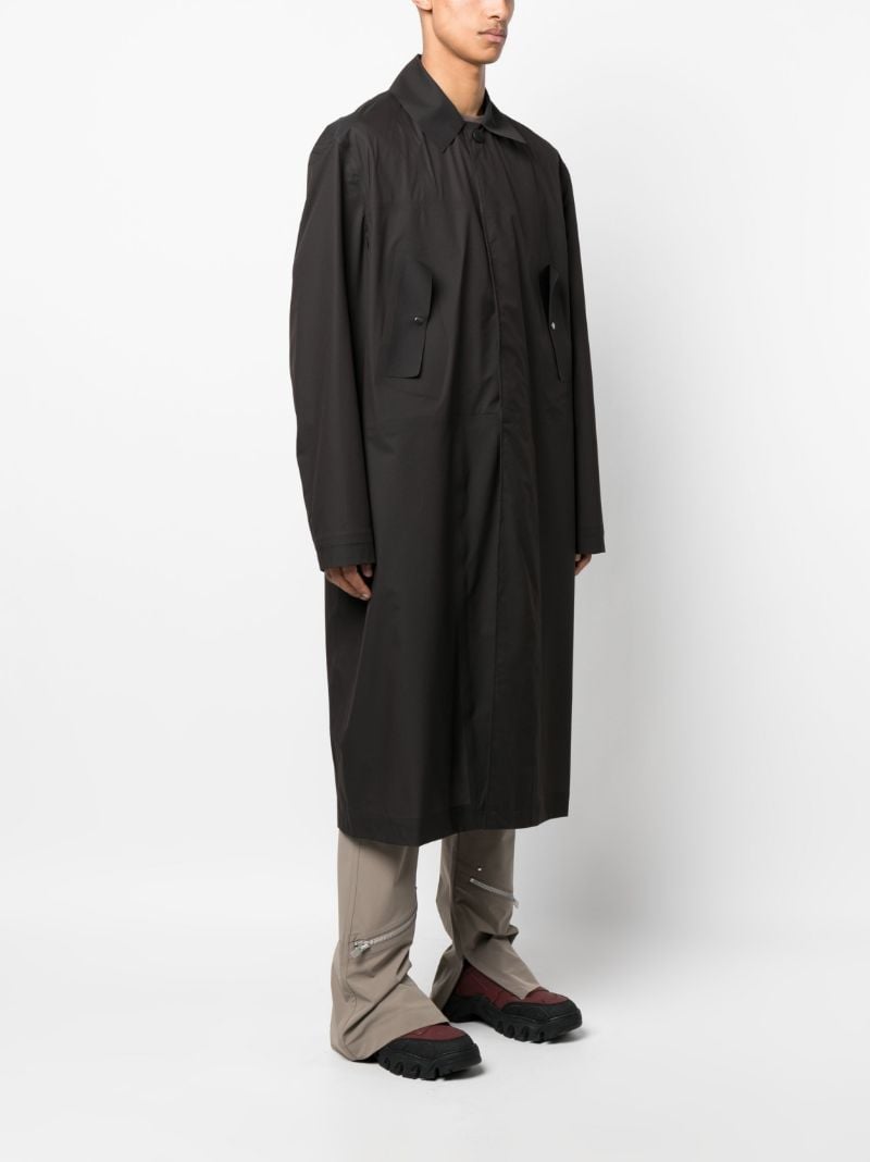 Black Logo-print Single-breasted Coat