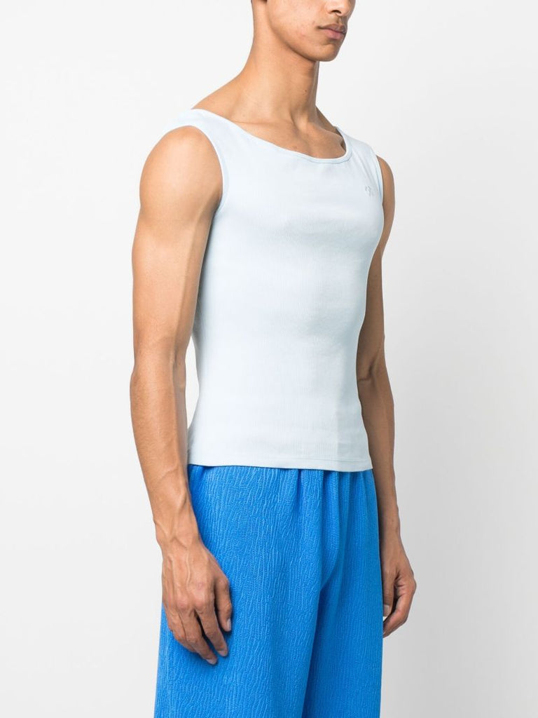 Blue Celil Off-shoulder Tank Top