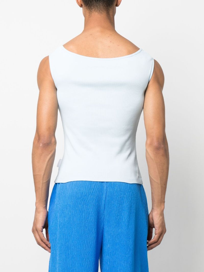 Blue Celil Off-shoulder Tank Top