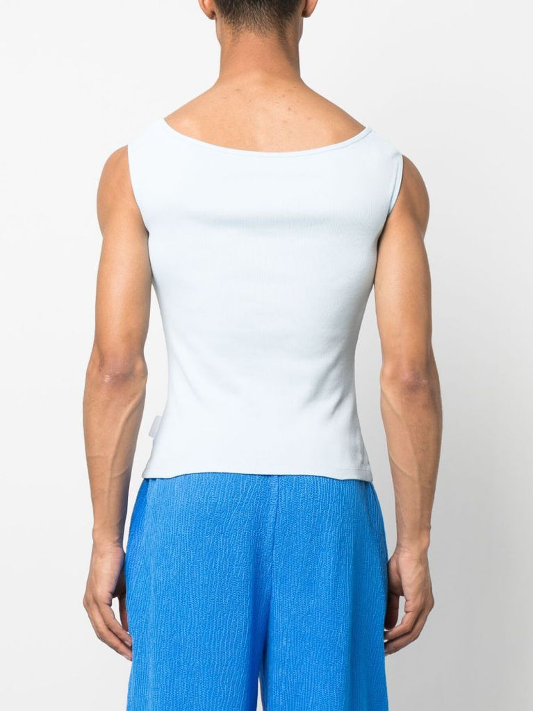 Blue Celil Off-shoulder Tank Top