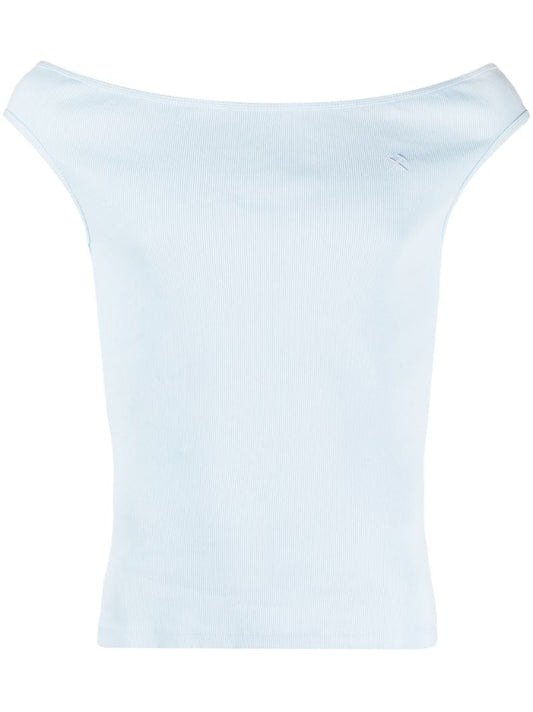 Blue Celil Off-shoulder Tank Top