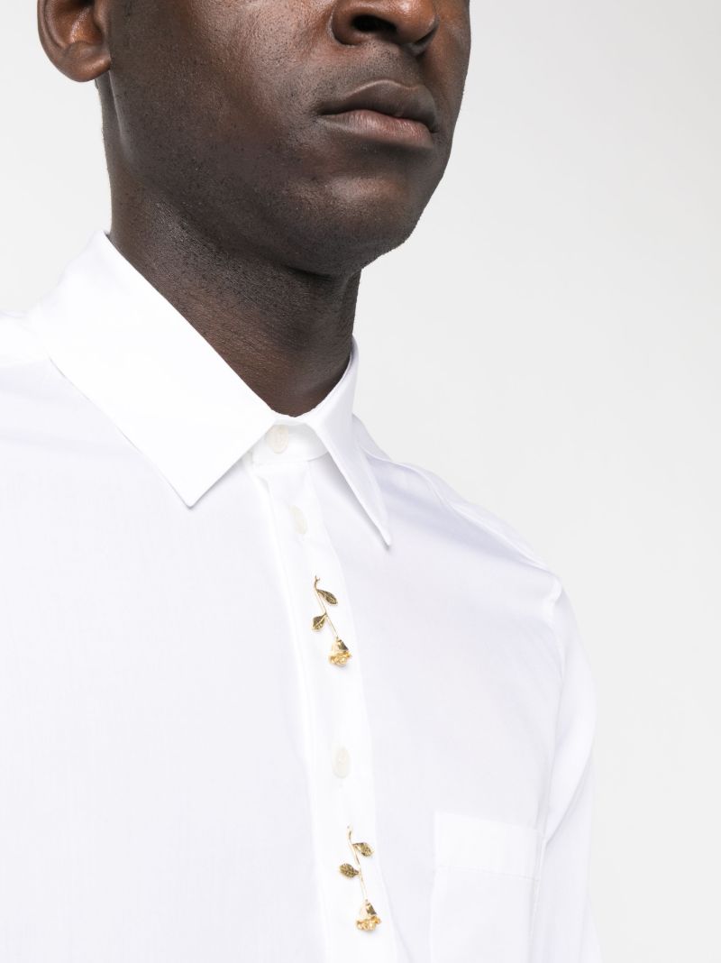 White Rose AppliquÃ_x0083_Â© Shirt