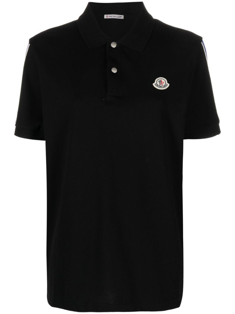 Black Logo Cotton Polo Shirt