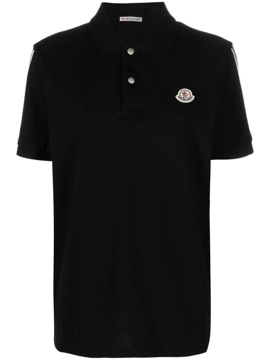 Black Logo Cotton Polo Shirt