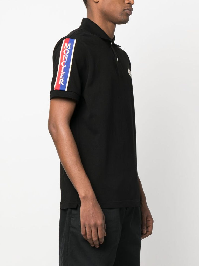 Black Logo Cotton Polo Shirt