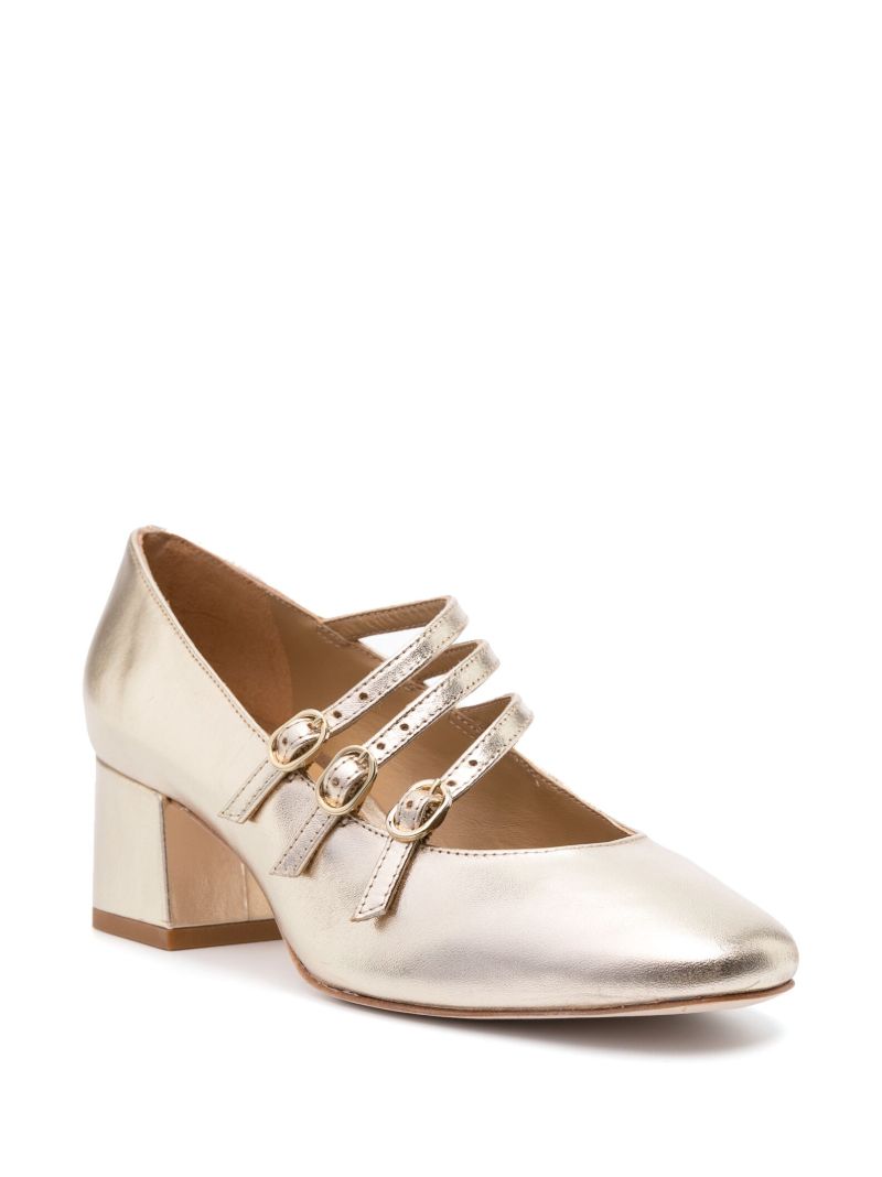 Gold Mimi 50 Metallic Mary Jane Pumps