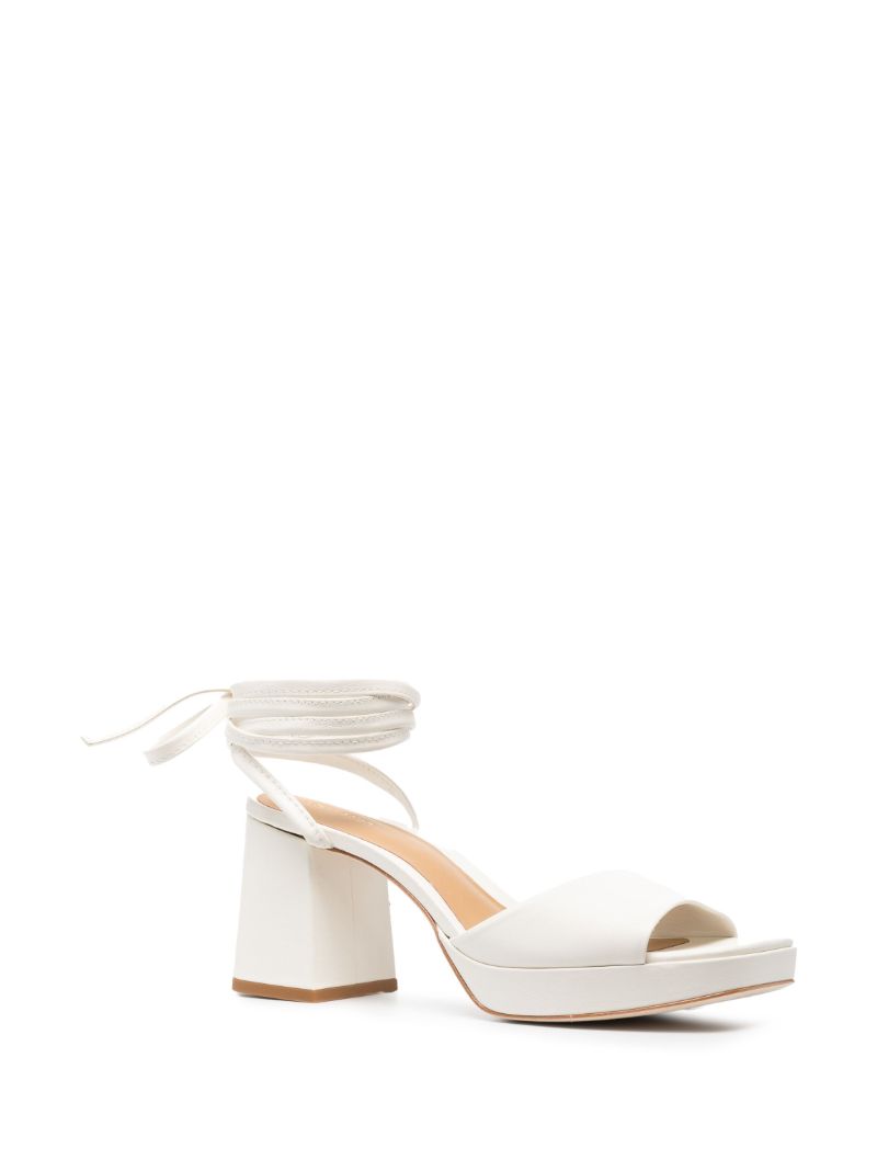 White Magda Strap Leather Sandals
