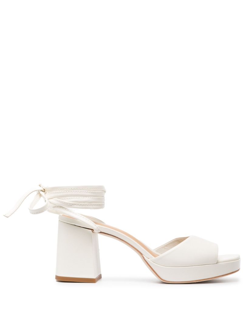White Magda Strap Leather Sandals
