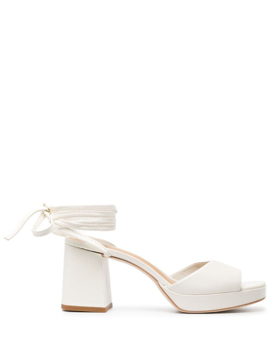 White Magda Strap Leather Sandals