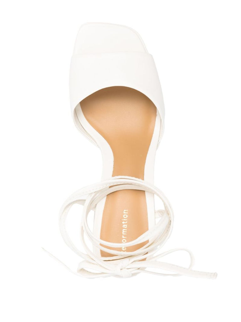 White Magda Strap Leather Sandals