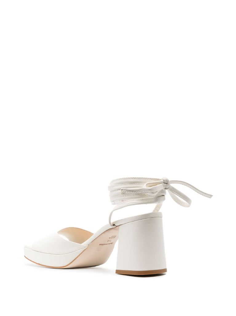 White Magda Strap Leather Sandals
