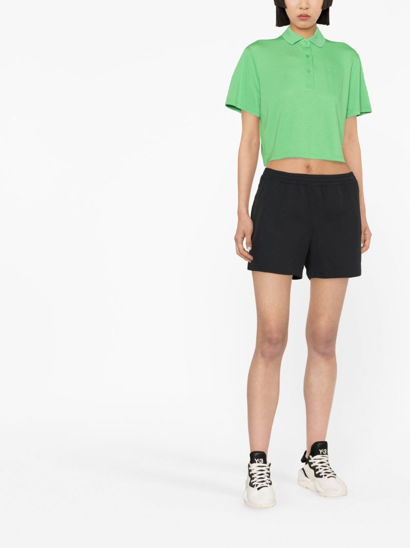 Green Birdie Cropped Polo Top