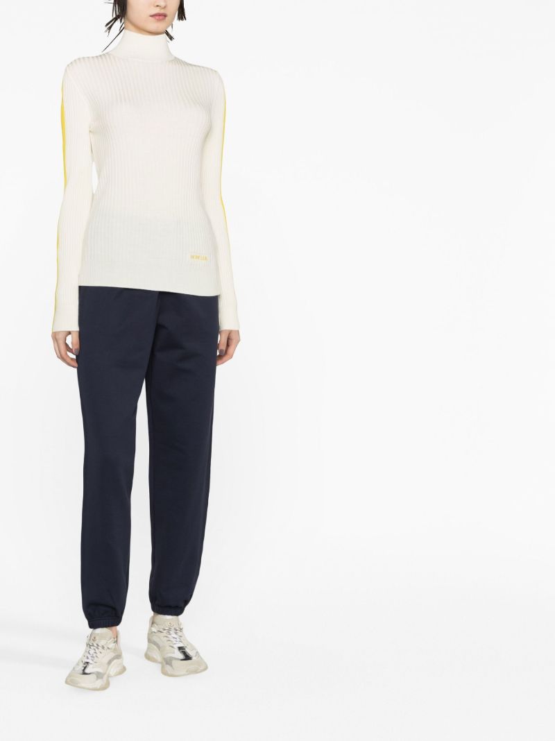 White Ribbed Wool Sweater