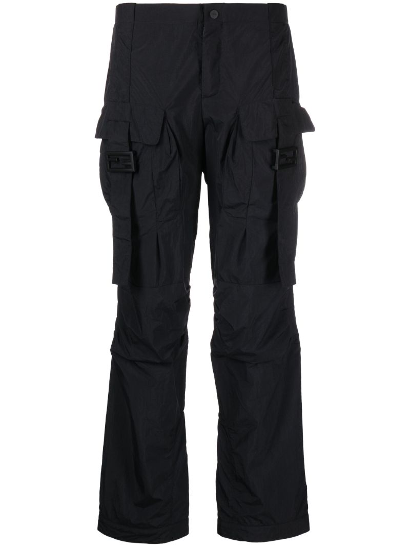 Black Logo Buckle Cargo Trousers