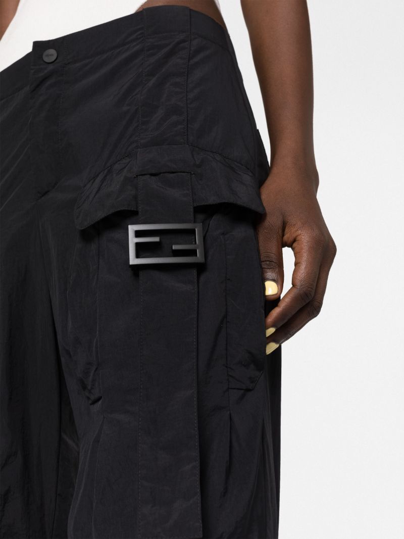 Black Logo Buckle Cargo Trousers