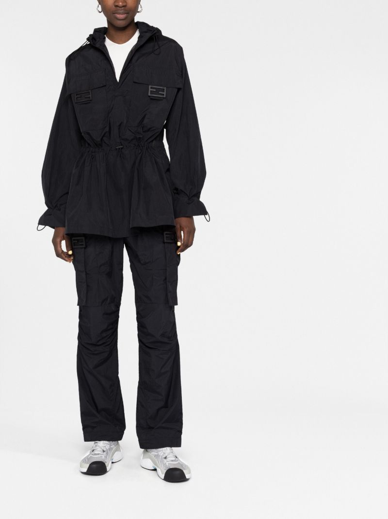 Black Logo Buckle Cargo Trousers