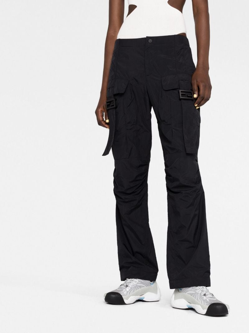 Black Logo Buckle Cargo Trousers