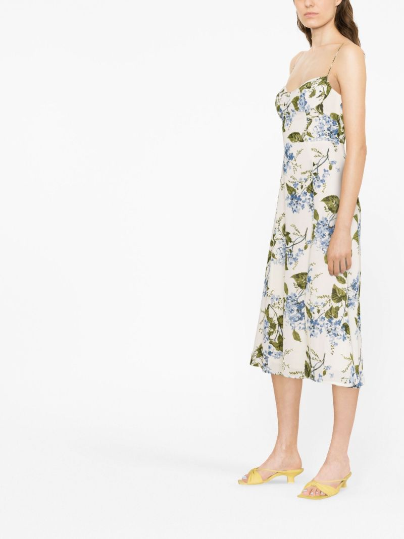 Neutral Juliette Floral Print Midi Dress