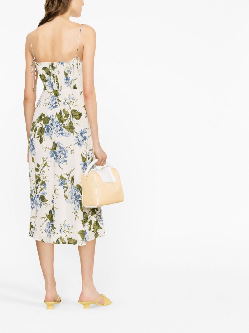 Neutral Juliette Floral Print Midi Dress