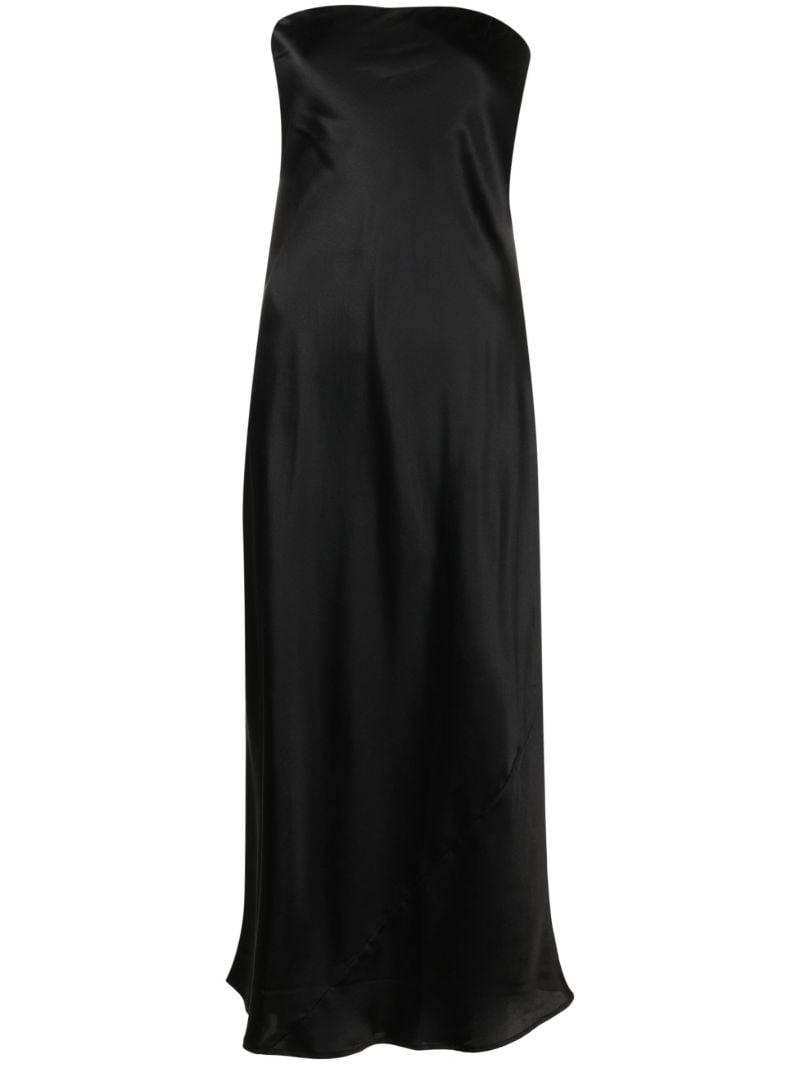 Black Joana Silk Strapless Dress