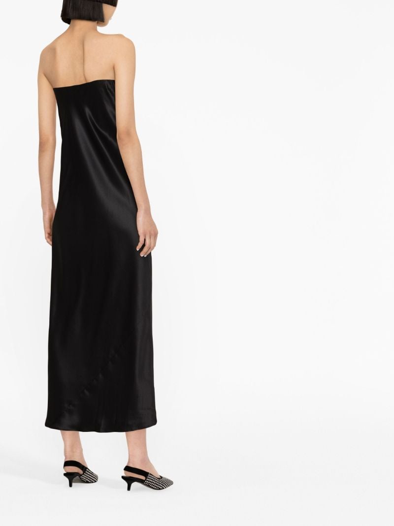 Black Joana Silk Strapless Dress