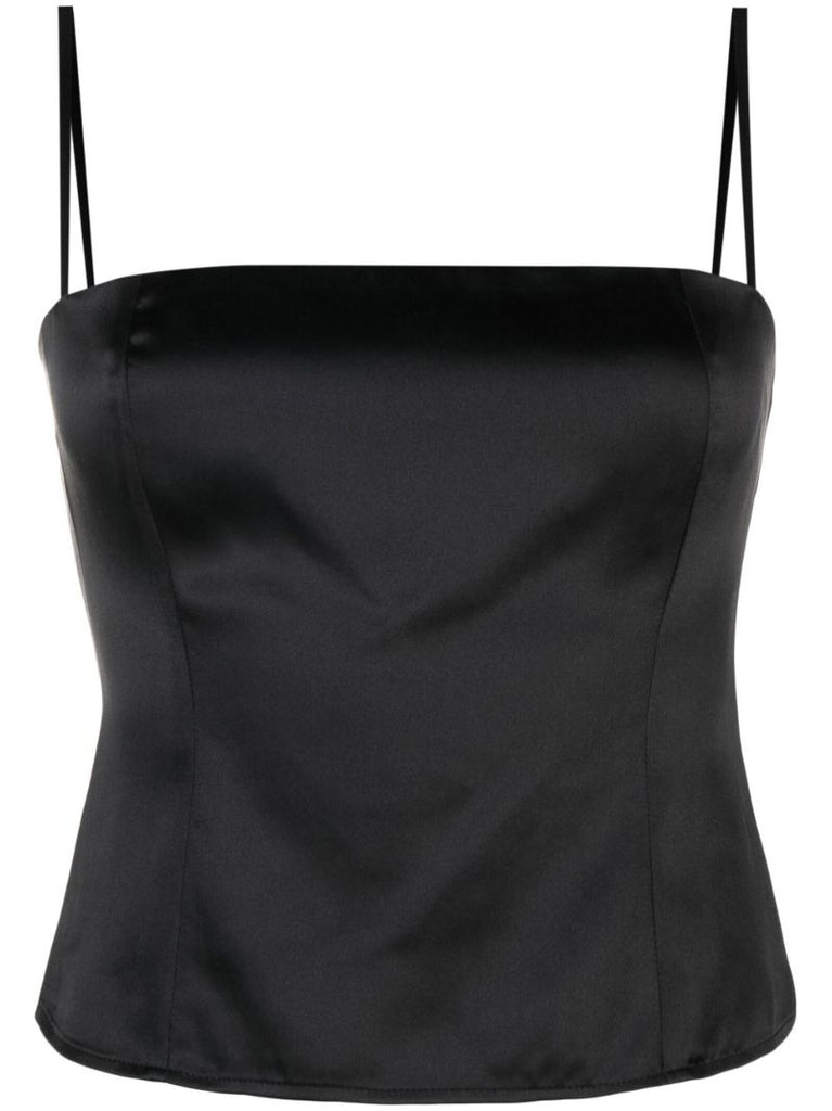 Black Overland Silk Camisole Top